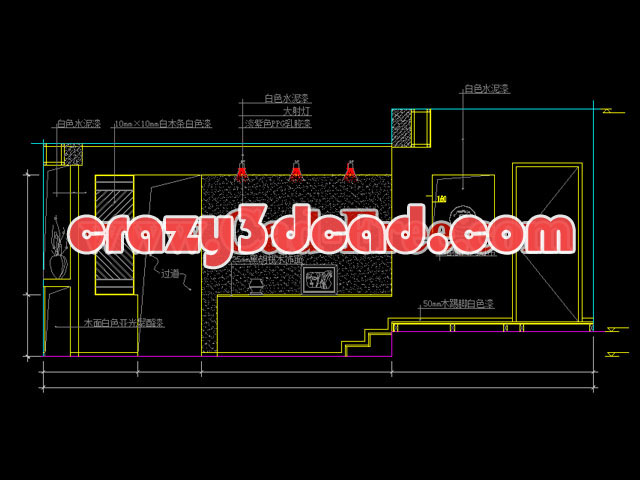 Modern living room decoration CAD elevation